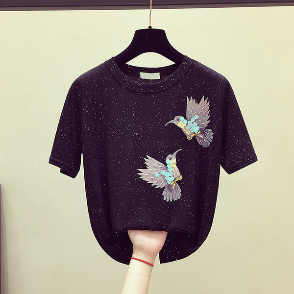 Γυναικείο μπλουζάκι με πούλιες σε τρία χρώματα