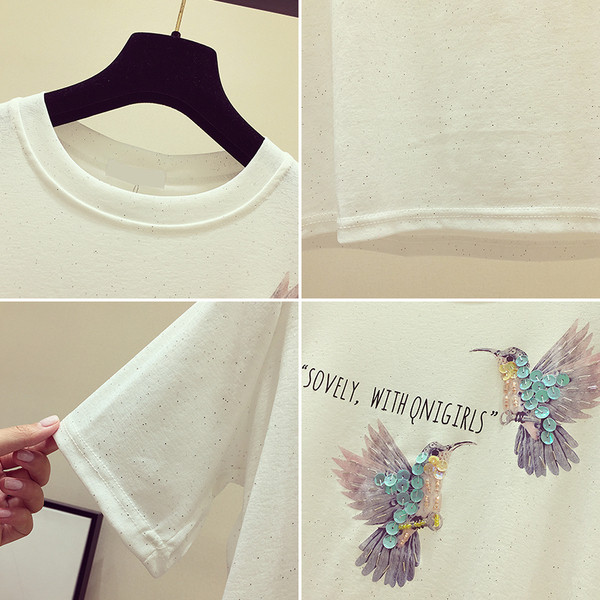 Γυναικείο μπλουζάκι με πούλιες σε τρία χρώματα