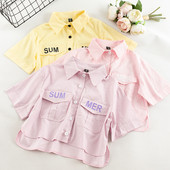 Női ing rövid modell több színben rátéttel