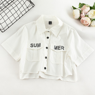 Női ing rövid modell több színben rátéttel