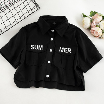 Női ing rövid modell több színben rátéttel