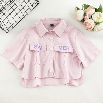 Női ing rövid modell több színben rátéttel