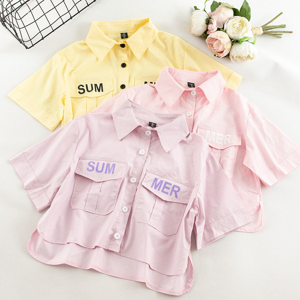 Női ing rövid modell több színben rátéttel