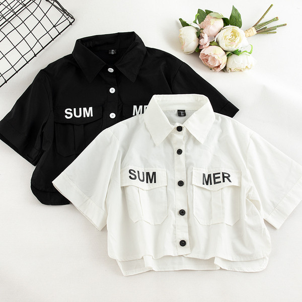 Női ing rövid modell több színben rátéttel