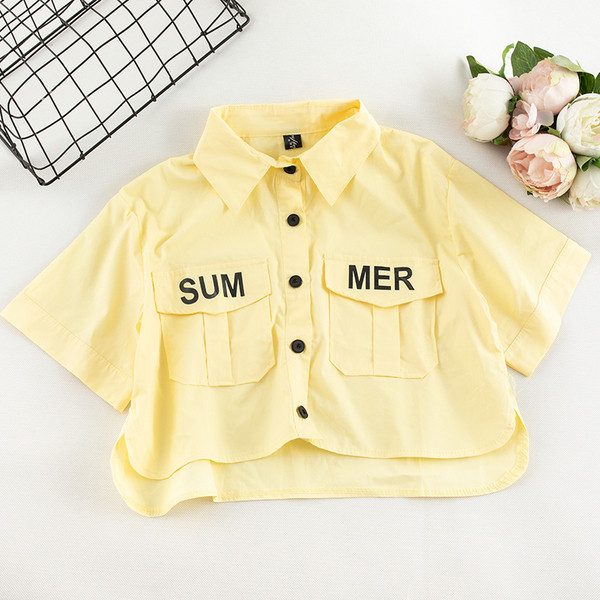 Női ing rövid modell több színben rátéttel