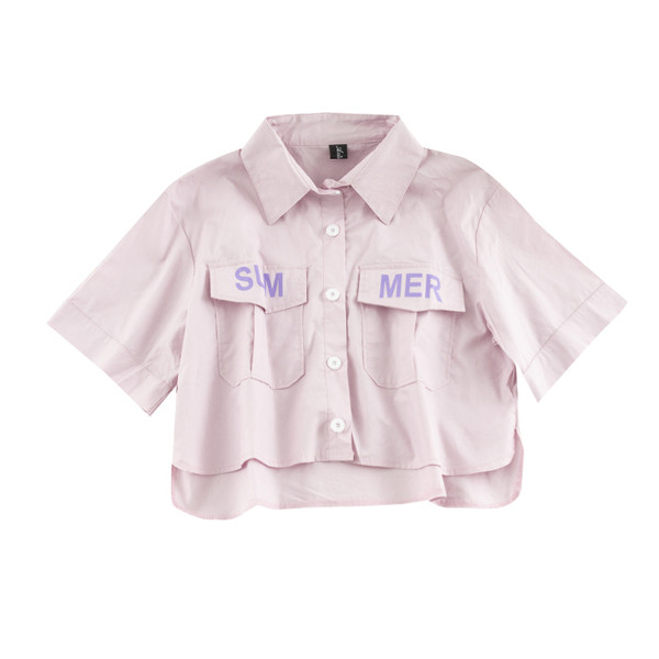 Női ing rövid modell több színben rátéttel