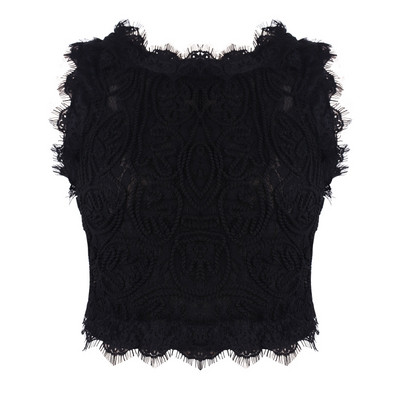 Maieu scurt de dama din dantela alb-negru