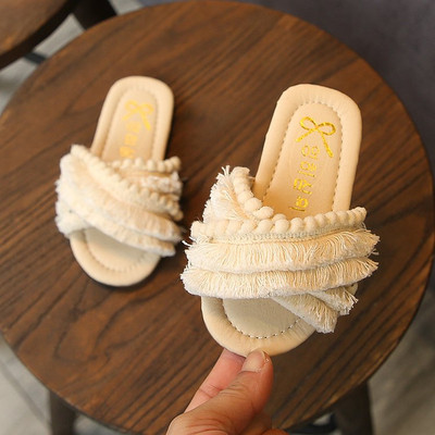 Papuci moderni pentru copii alb-negru pentru fete