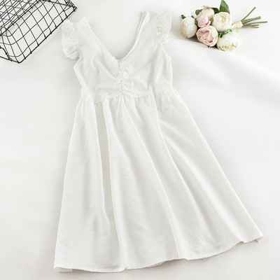 Γυναικείο casual φόρεμα με V-shaped neckline ευρύ μοτίβο σε διάφορα χρώματα