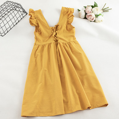 Γυναικείο casual φόρεμα με V-shaped neckline ευρύ μοτίβο σε διάφορα χρώματα