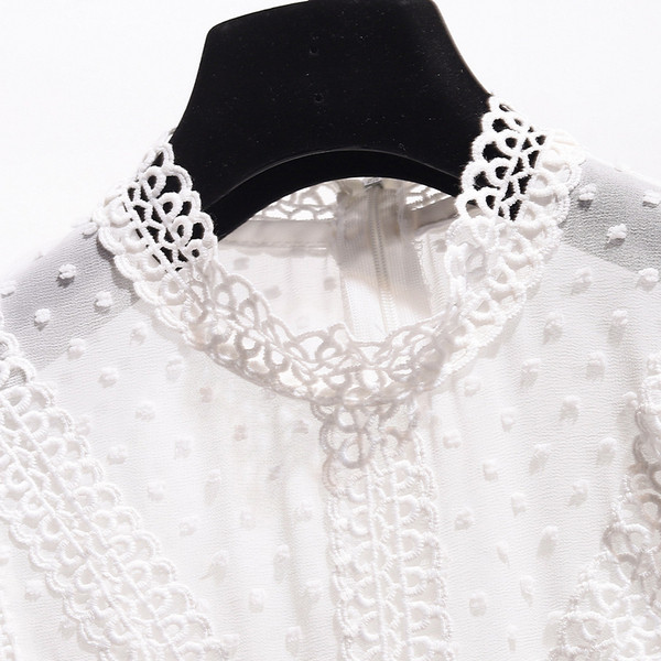 Top de damă din tul și dantelă în alb și roz