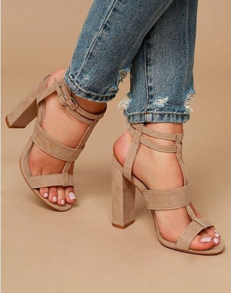 Stílusos női magas sarkú szandál három színben