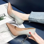 Pantofi eleganti de dama cu toc in doua culori