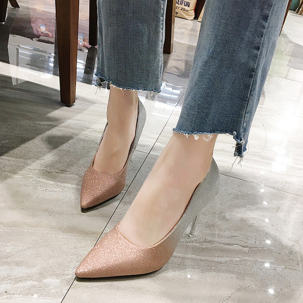 Pantofi eleganti de dama cu toc in doua culori