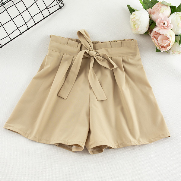Дамски ежедневен къс панталон с висока талия в няколко цвята 