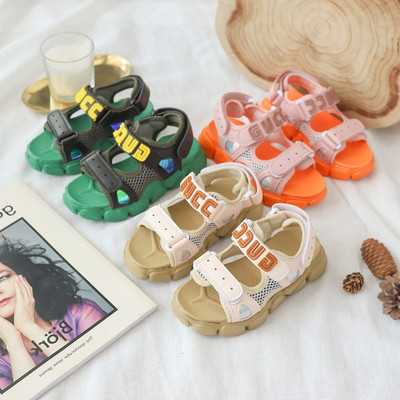 Ежедневни детски сандали за момчета и момичета с лепенка в три цвята