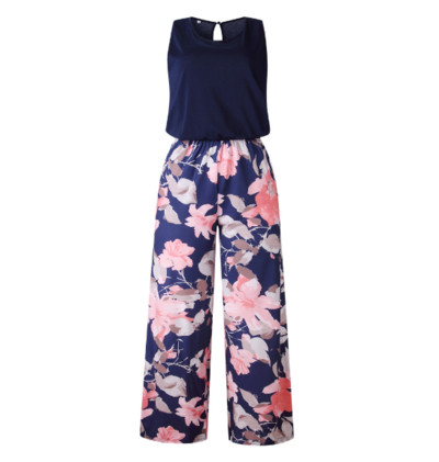 Μοντέρνα γυναικεία σαλοπέτα με floral μοτίβα σε μπλε και ροζ χρώμα