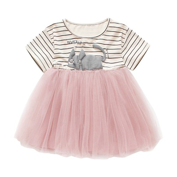 Rochie moderna pentru copii cu decolteu O si tul