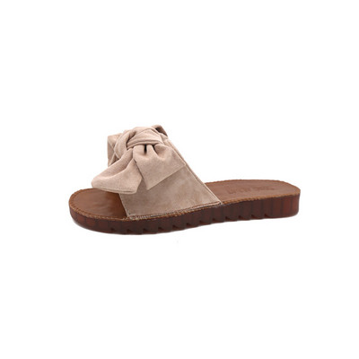 Γυναικείες  παντόφλες με κορδέλα σε δύο χρώματα