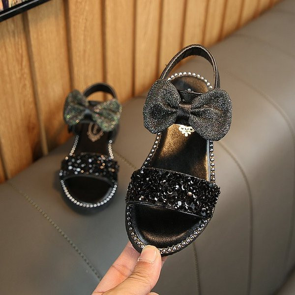 Sandale casual pentru copii cu pietre si panglica in trei culori pentru fete