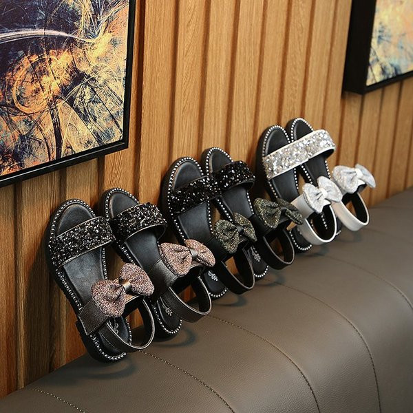 Sandale casual pentru copii cu pietre si panglica in trei culori pentru fete