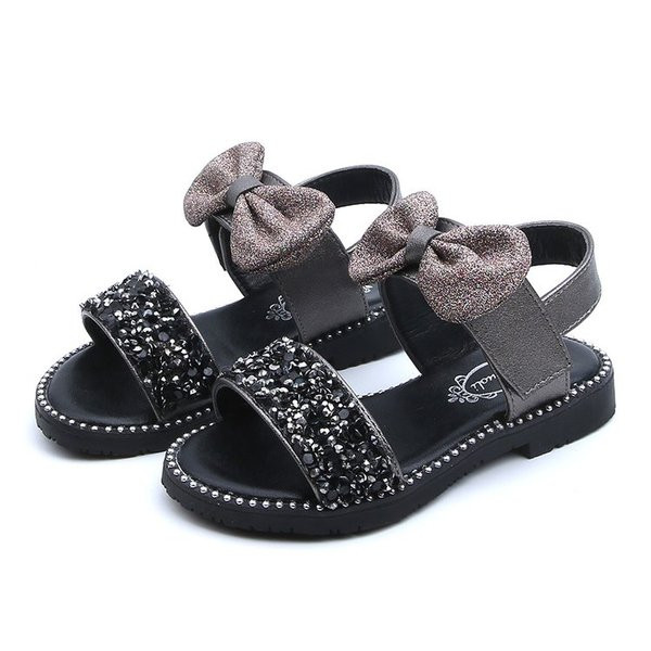 Sandale casual pentru copii cu pietre si panglica in trei culori pentru fete