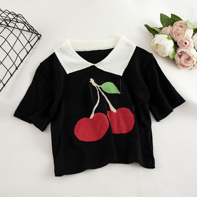 Γυναικείο μπλουζάκι κοντό με κεντήματα σε διάφορα χρώματα