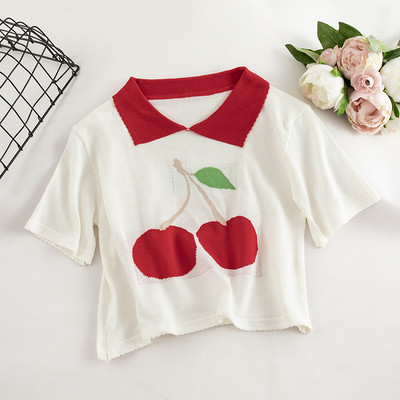 Γυναικείο μπλουζάκι κοντό με κεντήματα σε διάφορα χρώματα