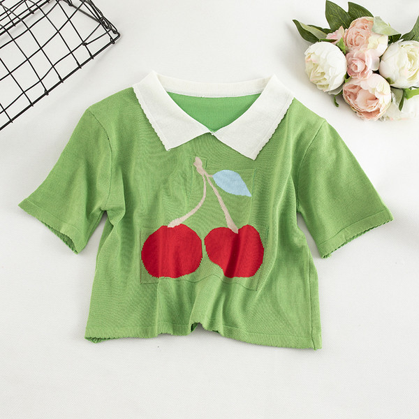 Γυναικείο μπλουζάκι κοντό με κεντήματα σε διάφορα χρώματα