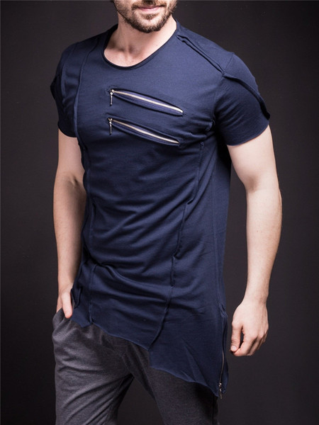 Tricou modern pentru bărbați cu fermoare în trei culori