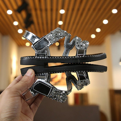 Sandale de dama moderne cu talpa plata cu pietre si petic in trei culori