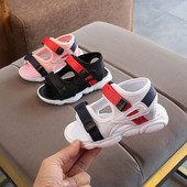 Sandale casual pentru copii cu autocolant in trei culori pentru baieti si fete