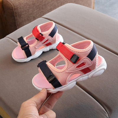 Sandale casual pentru copii cu autocolant in trei culori pentru baieti si fete