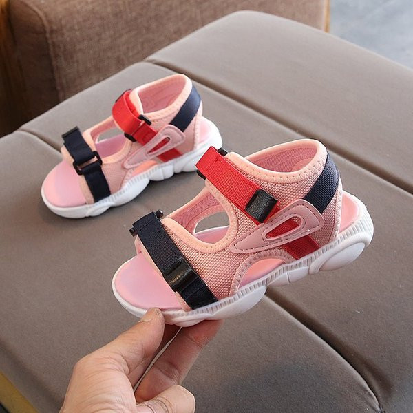 Sandale casual pentru copii cu autocolant in trei culori pentru baieti si fete