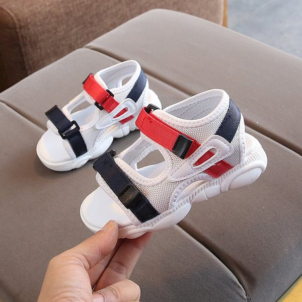 Sandale casual pentru copii cu autocolant in trei culori pentru baieti si fete