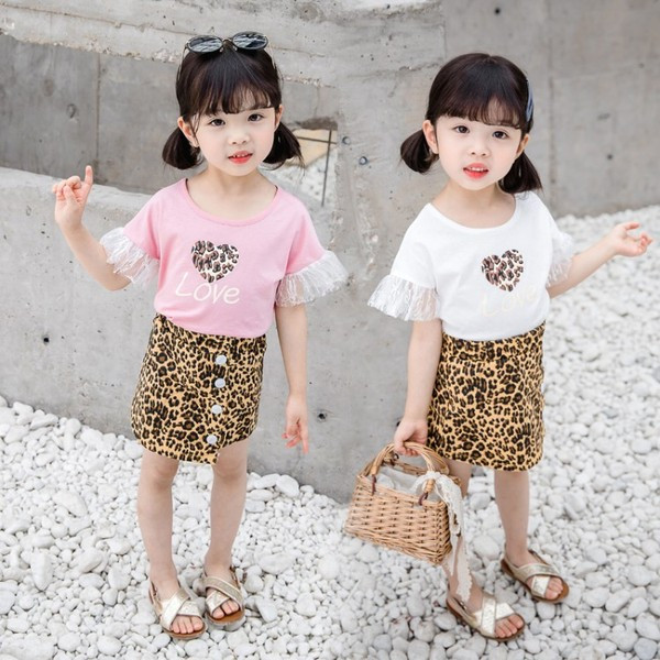 Set modern pentru copii cu model leopard - pentru fete