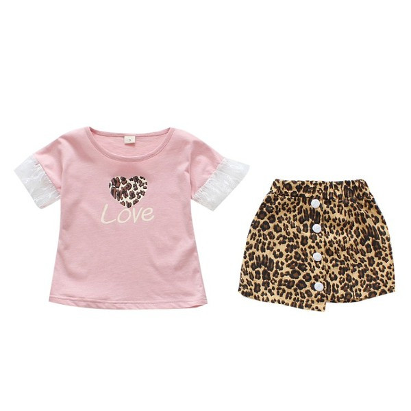 Set modern pentru copii cu model leopard - pentru fete