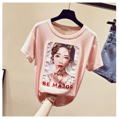 Γυναικείο μπλουζάκι με εφαρμογές και πέτρες σε τρία χρώματα