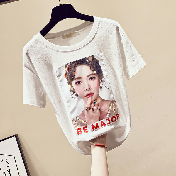 Γυναικείο μπλουζάκι με εφαρμογές και πέτρες σε τρία χρώματα