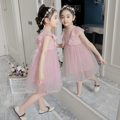 Rochie eleganta pentru copii in doua culori cu dantela si tul