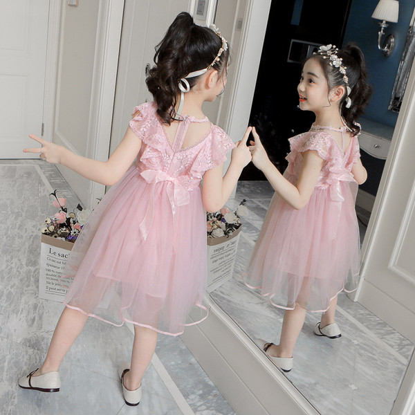 Rochie eleganta pentru copii in doua culori cu dantela si tul