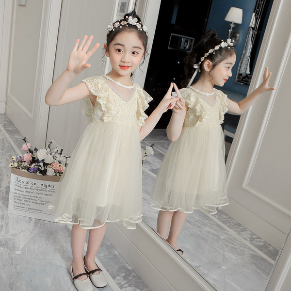 Rochie eleganta pentru copii in doua culori cu dantela si tul