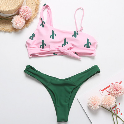 Új, kétrészes fürdőruha modell narancssárga és rózsaszín színben