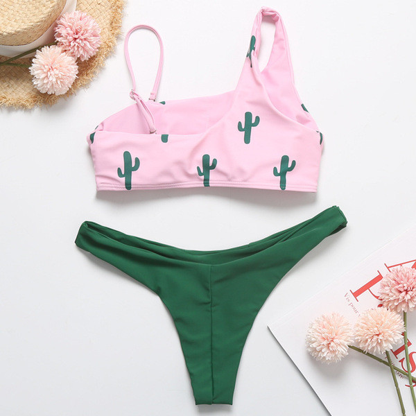 Új, kétrészes fürdőruha modell narancssárga és rózsaszín színben