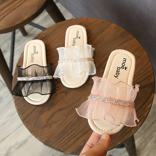 Papuci moderni pentru copii in trei culori cu pietre decorative