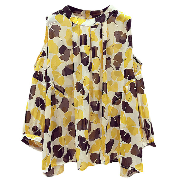 Cămașă elegantă de damă cu umerii goi în trei culori