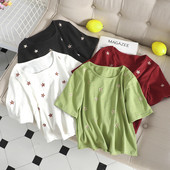 Γυναικεία μπλουζάκια με κεντήματα σε διάφορα χρώματα