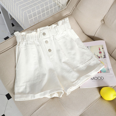 Къси дамски панталони с висока талия и джобове в няколко цвята