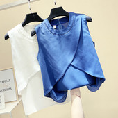 Maieu de dama cu transfer in culoare albastru si alb