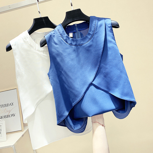 Maieu de dama cu transfer in culoare albastru si alb